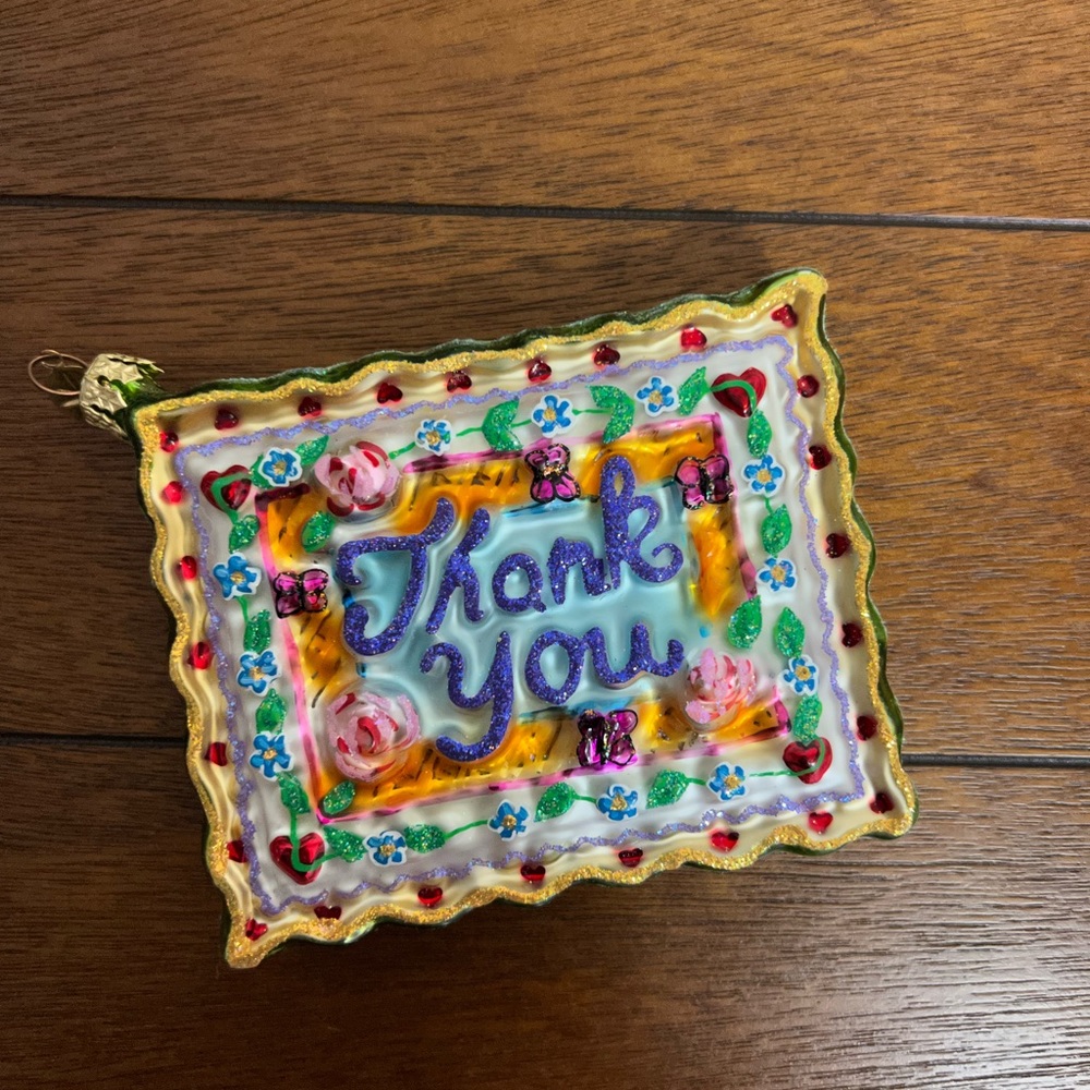Christopher Radko Many Thanks 2001 Glass Ornament